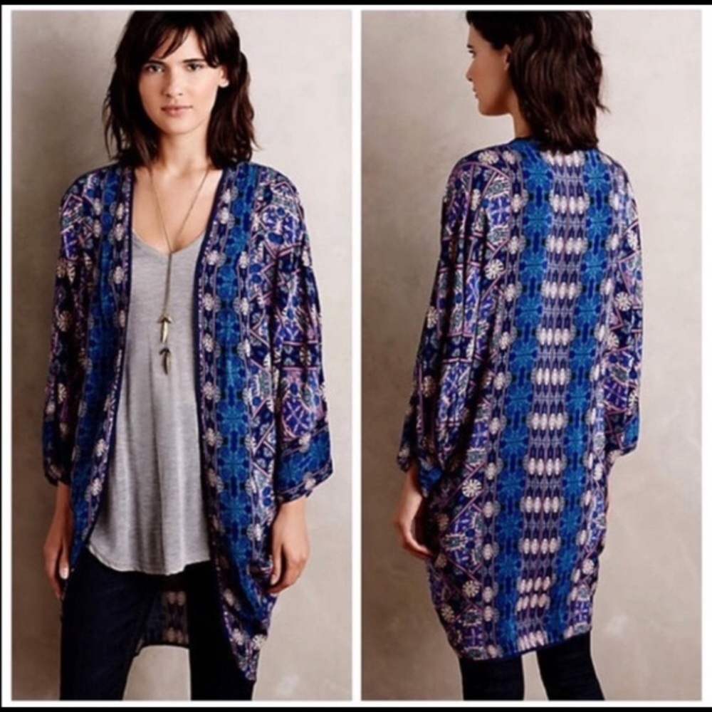 Anthropologie Feathers by Tolani kimono